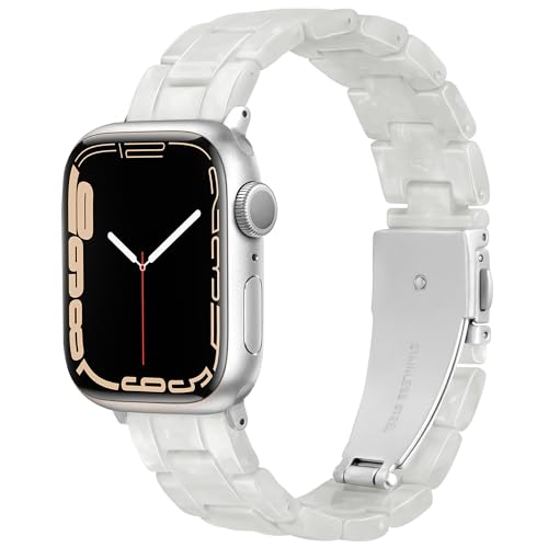 Vamyzji Kompatibel mit Apple Watch Armband 42mm(Series10) 41mm 40mm 38mm, Leichtes Wasserfestes Harz Verstellbares Ersatzband für Apple Watch Series 10 9 8 7 6 5 4 3 2 1 SE, Damen/Herren von Vamyzji