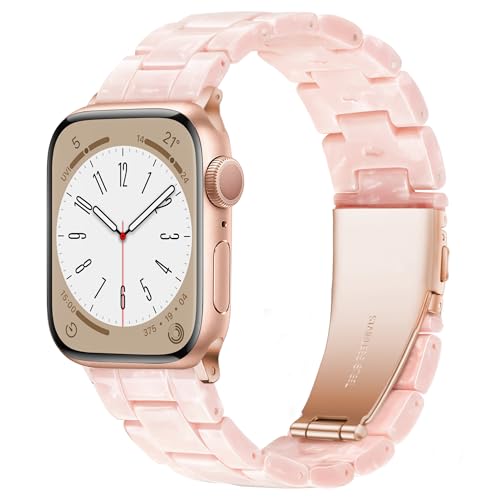 Vamyzji Kompatibel mit Apple Watch Armband 49mm 45mm 44mm 42mm, für Apple Watch Serie 9 8 7 6 5 4 3 2 1 iWatch SE/SE2, Ultra/Ultra 2 49mm, Leichtes Harz Verstellbares Sport Ersatzband für Damen Herren von Vamyzji