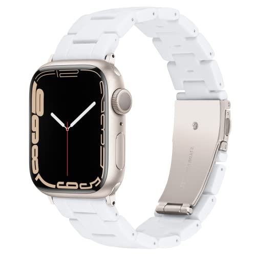 Vamyzji Kompatibel mit Apple Watch Armband 49mm 45mm 44mm 42mm, für Apple Watch Serie 9 8 7 6 5 4 3 2 1 iWatch SE/SE2, Ultra/Ultra 2 49mm, Leichtes Harz Verstellbares Sport Ersatzband für Damen Herren von Vamyzji