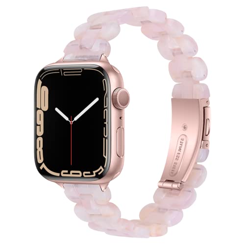 Vamyzji Kompatibel mit Apple Watch Armband 49mm 45mm 44mm 42mm, für Apple Watch Serie 9 8 7 6 5 4 3 2 1 iWatch SE/SE2, Ultra/Ultra 2 49mm, Leichtes Harz Verstellbares Sport Ersatzband für Damen Herren von Vamyzji