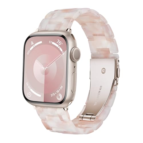 Vamyzji Kompatibel mit Apple Watch Armband 49mm 45mm 44mm 42mm, für Apple Watch Serie 9 8 7 6 5 4 3 2 1 iWatch SE/SE2, Ultra/Ultra 2 49mm, Leichtes Harz Verstellbares Sport Ersatzband für Damen Herren von Vamyzji