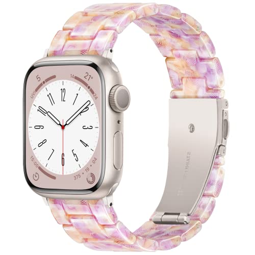 Vamyzji Kompatibel mit Apple Watch Armband 49mm 45mm 44mm 42mm, für Apple Watch Serie 9 8 7 6 5 4 3 2 1 iWatch SE/SE2, Ultra/Ultra 2 49mm, Leichtes Harz Verstellbares Sport Ersatzband für Damen Herren von Vamyzji