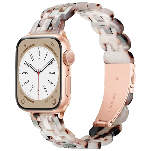 Vamyzji Kompatibel mit Apple Watch Armband 49mm 45mm 44mm 42mm, für Apple Watch Serie 9 8 7 6 5 4 3 2 1 iWatch SE/SE2, Ultra/Ultra 2 49mm, Leichtes Harz Verstellbares Sport Ersatzband für Damen Herren von Vamyzji