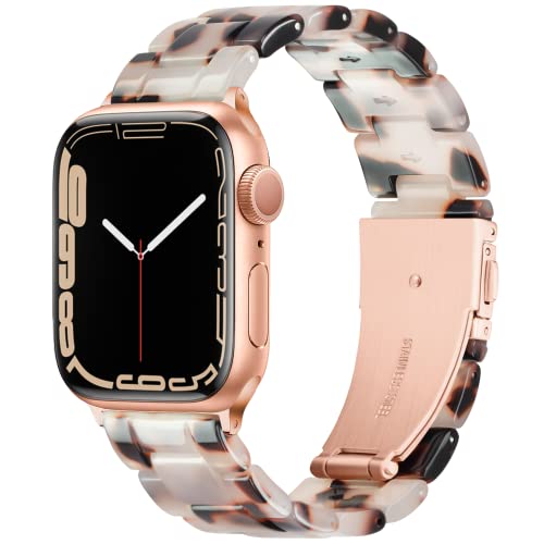 Vamyzji Kompatibel mit Apple Watch Armband 49mm 45mm 44mm 42mm, für Apple Watch Serie 9 8 7 6 5 4 3 2 1 iWatch SE/SE2, Ultra/Ultra 2 49mm, Leichtes Harz Verstellbares Sport Ersatzband für Damen Herren von Vamyzji