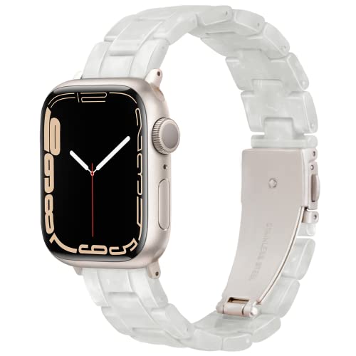 Vamyzji Kompatibel mit Apple Watch Armband 49mm 45mm 44mm 42mm, für Apple Watch Serie 9 8 7 6 5 4 3 2 1 iWatch SE/SE2, Ultra/Ultra 2 49mm, Leichtes Harz Verstellbares Sport Ersatzband für Damen Herren von Vamyzji