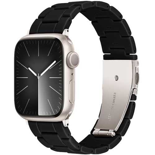 Vamyzji Kompatibel mit Apple Watch Armband 49mm 45mm 44mm 42mm, für Apple Watch Serie 9 8 7 6 5 4 3 2 1 iWatch SE/SE2, Ultra/Ultra 2 49mm, Leichtes Harz Verstellbares Sport Ersatzband für Damen Herren von Vamyzji