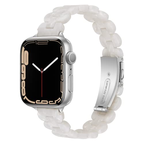 Vamyzji Kompatibel mit Apple Watch Armband 49mm 45mm 44mm 42mm, für Apple Watch Serie 9 8 7 6 5 4 3 2 1 iWatch SE/SE2, Ultra/Ultra 2 49mm, Leichtes Harz Verstellbares Sport Ersatzband für Damen Herren von Vamyzji