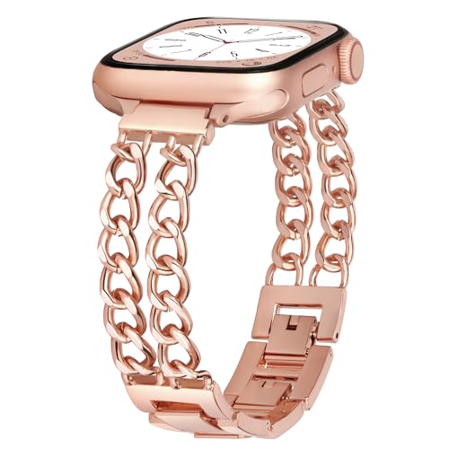 Vamyzji Kompatibel mit Apple Watch 10 Armband 46mm 49mm 45mm 44mm 42mm(Series 3 2 1), Metallarmband für Apple Watch Series 10 9 8 7 6 SE 5 4 3 2 1 Ultra 2 1, Silm Mode Kettenglied iWatch Armband Damen Vamyzji Kompatibel mit Apple Watch 10 Armband 46mm 49mm 45mm 44mm 42mm(Series 3 2 1), Metallarmband für Apple Watch Series 10 9 8 7 6 SE 5 4 3 2 1 Ultra 2 1, Silm Mode Kettenglied iWatch Armband Damen von Vamyzji