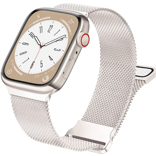 Vamyzji Kompatibel mit Apple Watch Armband mit 49mm 45mm 44mm 42mm, Edelstahl Mesh Loop Magnetisch, Verstellbares Band für Apple Watch Ultra, se 8 7 6 5 4 3 2 1Damen Herren (Polarstern) von Vamyzji