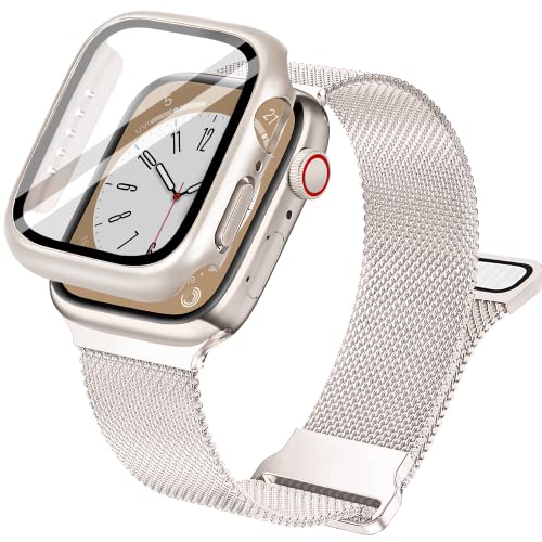 Vamyzji Kompatibel mit Apple Watch se Armband mit 40mm Gehäuse, Edelstahl Mesh Loop Magnetisch, Verstellbares für Apple Watch se 40mm Armband/Apple Watch 6 5 4 Armband 40mm Damen Herren (Polarstern) von Vamyzji