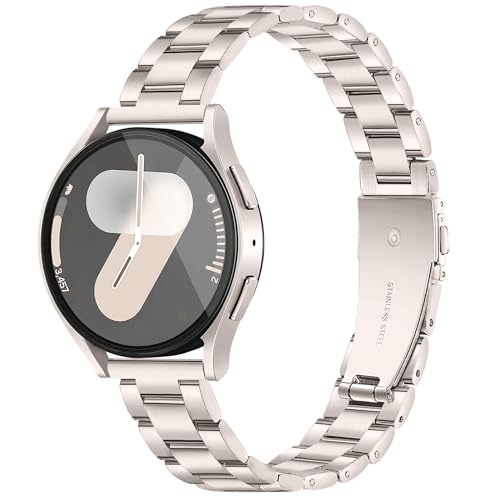 Vamyzji Kompatibel mit Samsung Galaxy Watch 7 6/5/4/FE Armband 40mm 44mm,Metallband für Samsung Galaxy Watch 6 Classic 47mm 43mm,5 Pro,4 Classic 42mm 46mmPolarstern/Gold Vamyzji Kompatibel mit Samsung Galaxy Watch 7 6/5/4/FE Armband 40mm 44mm,Metallband für Samsung Galaxy Watch 6 Classic 47mm 43mm,5 Pro,4 Classic 42mm 46mmPolarstern/Gold von Vamyzji
