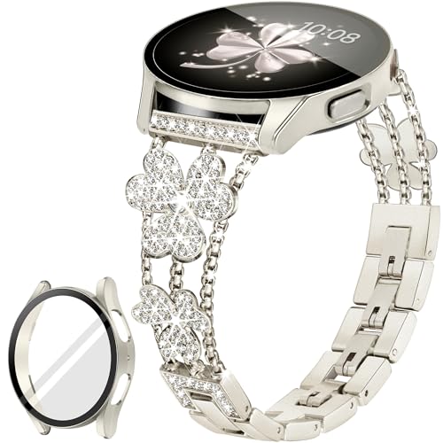 Vamyzji Kompatibel Mit Samsung Galaxy Watch 6 Armband 40mm, Metallarmband, Leicht Verstellbar, Glamourös, Glänzend für Damen Vamyzji Kompatibel Mit Samsung Galaxy Watch 6 Armband 40mm, Metallarmband, Leicht Verstellbar, Glamourös, Glänzend für Damen von Vamyzji