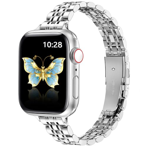 Vamyzji Metall für Apple Watch Armband 49mm 46mm 45mm 44mm 42mm(Series 3/2/1), Damen Edelstahl Metall kette armband apple watch, für Apple Watch Armband Ultra/Ultra 2, Serie 10 9 8 7 6 SE 5 4 3 2 1 Vamyzji Metall für Apple Watch Armband 49mm 46mm 45mm 44mm 42mm(Series 3/2/1), Damen Edelstahl Metall kette armband apple watch, für Apple Watch Armband Ultra/Ultra 2, Serie 10 9 8 7 6 SE 5 4 3 2 1 von Vamyzji