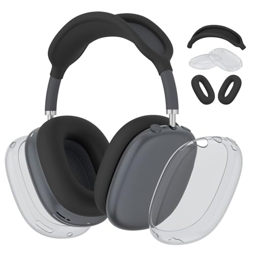 Meliya Hülle für Airpods Max 2024 2020, Ultradünne TPU & Silicone Schutzhülle für Apple Airpods Max Kopfhörer Zubehör- Stoßfest und Kratzfestes Airpods Max Transparente Case Cover von Vancle