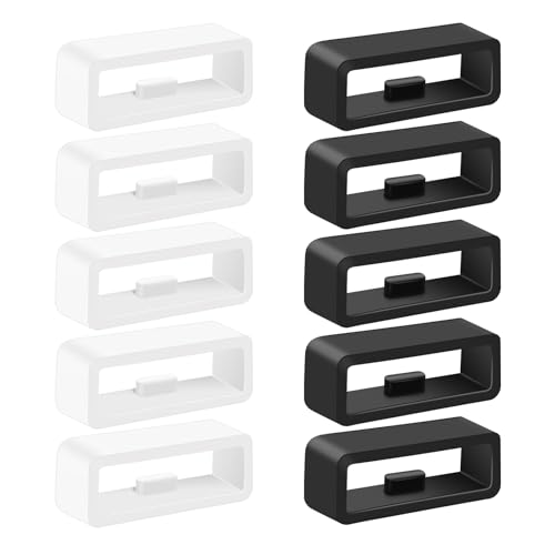 Vancle Silikon Uhrenarmband Schlaufe 20mm 22mm 10pcs Watch Loops, Ersatz Armband verschlüsse für Garmin Armband Zubehör, Smartwatch riemenversteller Armband Schlaufe Halter für Damen Herren von Vancle