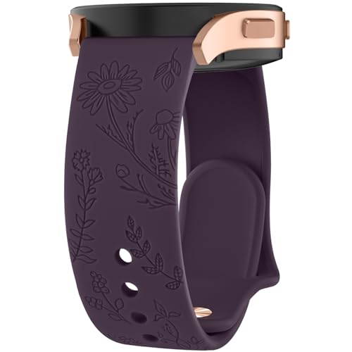 Vancle Armband für Amazfit GTS 4 Mini Armband/GTS 2 Mini/GTS 3 /GTS 2e/ GTR mini, 20mm Silikon Sport Armbänder Floral Gravierte Ersatz Uhrenarmband für Amazfit Bip 3 / Bip 3 Pro/Bip lite/Bip U Pro von Vancle