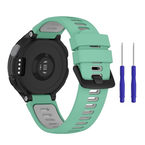 Vancle Armband für Garmin Forerunner 735XT Armband,Silikon Sport Ersatzarmbänder Uhrenarmband für Garmin Forerunner 735XT 235 235 Lite 230 220 620 630(Blau Grau) von Vancle