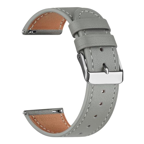 Vancle Armband für Garmin Vivoactive 5/3 Armband Leder Damen Herren,20mm Weiches Atmungsaktives Sport Uhrenarmband Ersatzarmbänder für Garmin Vivomove 3/HR/Luxe/Style(Grau) von Vancle