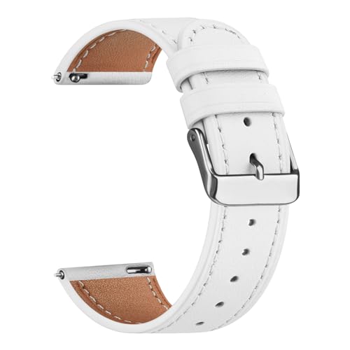 Vancle Armband für Garmin Vivoactive 5/3 Armband Leder Damen Herren,20mm Weiches Atmungsaktives Sport Uhrenarmband Ersatzarmbänder für Garmin Vivomove 3/HR/Luxe/Style(Weiss) von Vancle