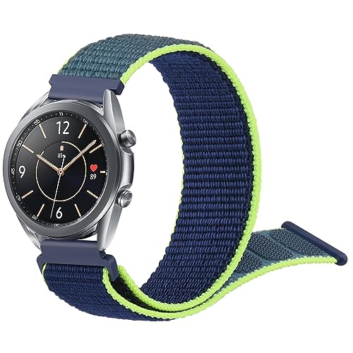 Vancle Armband für Samsung Galaxy Watch 3 Armband 41mm Damen Herren,Nylon 20mm Klettverschluss Verstellbare Sport Ersatz Uhrenarmband für Samsung Galaxy Watch 3 41mm Armband(Blau Grün) von Vancle