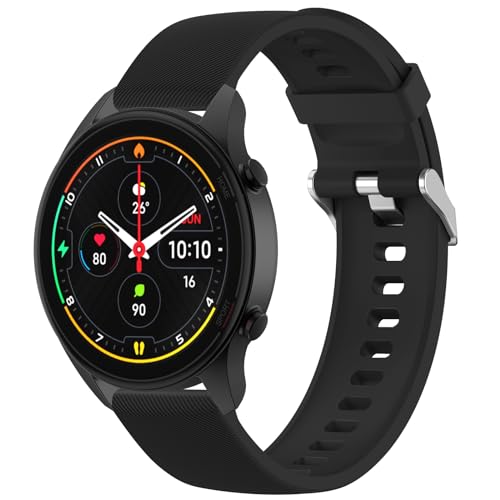 Vancle Armband für Xiaomi Mi Watch/Xiaomi Mi Watch Color Sport/Xiaomi Watch S1 / Watch S1 Active/Watch S3 / Watch 2,22mm Silikon Sports Ersatzarmband Uhrenarmband Armbände(Schwarz) von Vancle