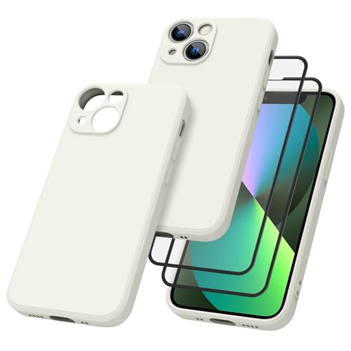Vancle Handyhülle für iPhone 13 Mini 5,4 Zoll mit 2 Panzerglas - 3-in-1 Set Stoßfestem Silikon Schutzhülle mit Kratzfest Mikrofaserfutter – Ultradünnes iPhone 13Mini Case von Vancle
