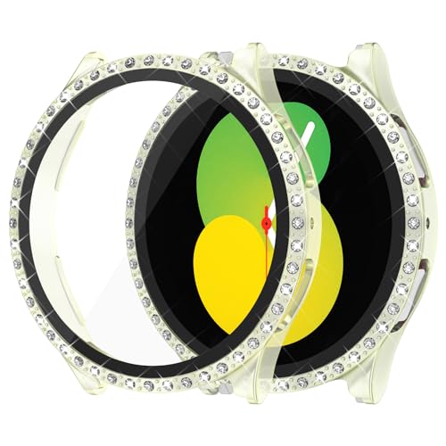 Vancle Hülle für Samsung Galaxy Watch 4 40mm Schutzhülle,Vollständige Abdeckung Schutzfolie Hard PC Schutz Diamant Displayschutz Folie Gehäuse für FGalaxy Watch4(Grün) von Vancle