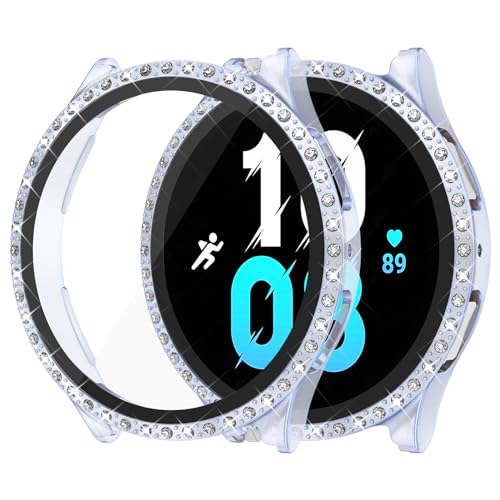 Vancle Hülle für Samsung Galaxy Watch 4 40mm Schutzhülle,Vollständige Abdeckung Schutzfolie Hard PC Schutz Diamant Displayschutz Folie Gehäuse für Galaxy Watch4(Blau) von Vancle