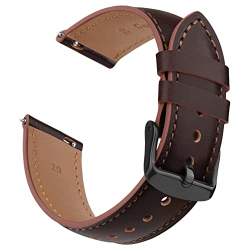 Vancle Uhrenarmband 20mm Damen Herren, Lederarmband Smartwatch Armband 20mm, Ersatzarmbänder mit Edelstahl Metall Schnellverschluss Zubehör für Universal Uhren Vancle Uhrenarmband 20mm Damen Herren, Lederarmband Smartwatch Armband 20mm, Ersatzarmbänder mit Edelstahl Metall Schnellverschluss Zubehör für Universal Uhren von Vancle