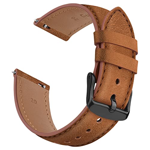 Vancle Uhrenarmband 20mm Damen Herren, Lederarmband Smartwatch Armband 20mm, Ersatzarmbänder mit Edelstahl Metall Schnellverschluss Zubehör für Universal Uhren Vancle Uhrenarmband 20mm Damen Herren, Lederarmband Smartwatch Armband 20mm, Ersatzarmbänder mit Edelstahl Metall Schnellverschluss Zubehör für Universal Uhren von Vancle