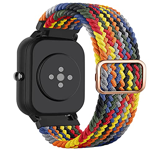 Vancle für Amazfit GTS/GTS 2/GTS 2 Mini/GTS 2e/GTS 3/GTS 4/GTS 4 Mini Armband,20mm Verstellbares Geflochtenes Nylon Ersatzarmbänder für Amazfit Bip 3 Pro/Bip 3/Bip S/Bip U Pro Armband(Bunt) von Vancle