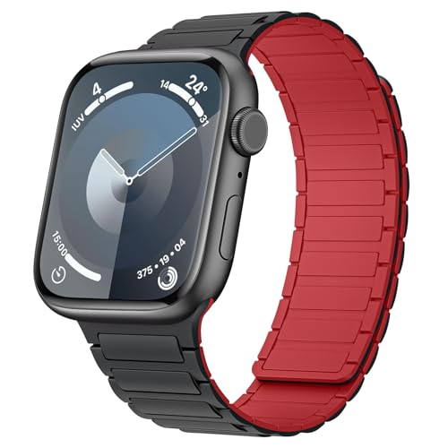 Vancle für Apple Watch Armband 38mm 40mm 41mm 42mm 44mm 45mm 49mm Damen Herren, Silikon Starker Magnet Loop Ersatzbänder, Sport Wasserdicht Uhrenarmband für iWatch Series Ultra 9 8 7 6 5 4 3 2 1 SE von Vancle