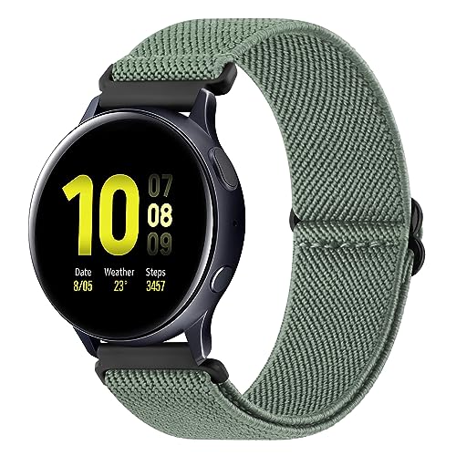 Vancle für Samsung Galaxy Watch Active 2 40mm 44mm Armband Damen Herren,Nylon Verstellbares Ersatzarmbänder für Samsung Galaxy Watch Active 40mm 44mm Armband(Grün) von Vancle