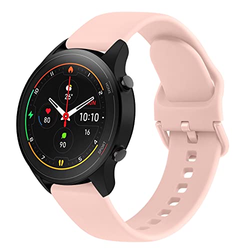 Vancle für Xiaomi Mi Watch Armband,22mm Silikon Ersatzarmband Uhrenarmband für Xiaomi Watch S1 Armband/Xiaomi Watch S1 Active Armband/Xiaomi Mi Watch Color Sport Armband(RosaSand) von Vancle