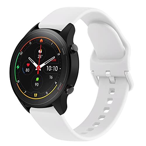 Vancle für Xiaomi Mi Watch Armband,22mm Silikon Ersatzarmband Uhrenarmband für Xiaomi Watch S1 Armband/Xiaomi Watch S1 Active Armband/Xiaomi Mi Watch Color Sport Armband(Weiß) von Vancle