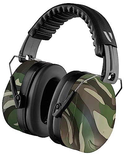 Gehörschutz für Erwachsene - SNR 32dB Green Camouflage - Baustellen Kopfhörer - Kopfhörer Schule - Gehörschutz Schießsport - Gehörschutz Arbeit für Garten - Lärmschutz Kopfhörer - Lärmschutz von Vanderfields