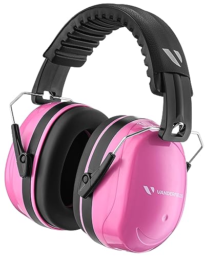 Vanderfields Gehörschutz für Erwachsene - SNR 32dB Double Pink - Baustellen Kopfhörer - Kopfhörer Schule - Gehörschutz Schießsport - Gehörschutz Arbeit für Garten- Lärmschutz Kopfhörer - Lärmschutz von Vanderfields