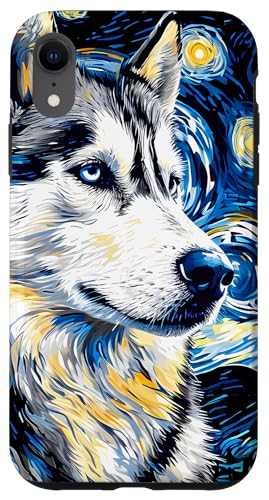 Hülle für iPhone XR Starry Night Husky Van Gogh Hund von Vangoholic