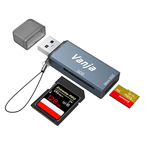 Vanja SD Kartenleser, USB 3.0 2 in 1 SD/TF Speicherkartenleser für SD/Micro SD/SDXC/SDHC/MMC/RS-MMC/UHS-I von Vanja