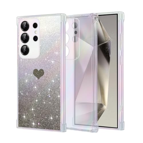 Handyhülle für Samsung Galaxy S24 Ultra Glitzer Silikon für Samsung S24U Case Transparent Sparkle Slim Soft Silikon TPU Hülle Kompatibilität Galaxy S24 Ultra Keine Vergilbung, Kratzfeste (Schwarz) Handyhülle für Samsung Galaxy S24 Ultra Glitzer Silikon für Samsung S24U Case Transparent Sparkle Slim Soft Silikon TPU Hülle Kompatibilität Galaxy S24 Ultra Keine Vergilbung, Kratzfeste (Schwarz) von Vanki