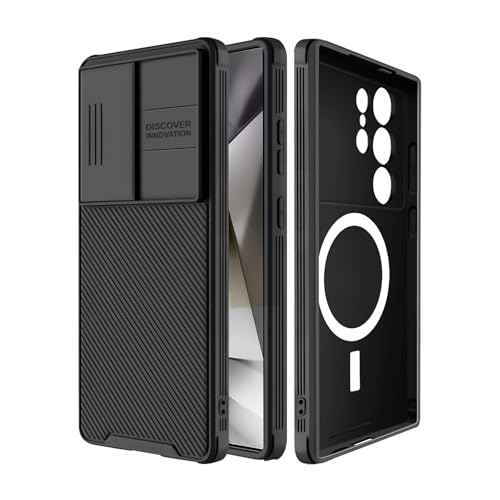 Handyhülle für Samsung Galaxy S24 Ultra Hülle, S24 Ultra Hülle Kameraschutz mit Slide Camera Kompatibel mit Mag-Safe Ultra Dünn Premium Bumper Hybrid Schutzhülle Galaxy S24 Ultra (Schwarz) von Vanki