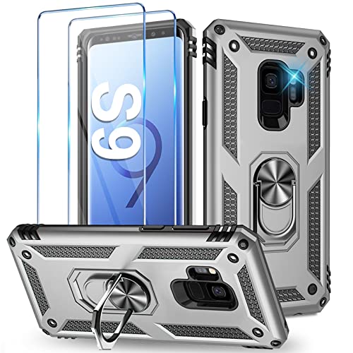 Handyhülle für Samsung-Galaxy-S9 Hülle mit Schutzfolie, [2023 Upgraded] Outdoor Stoßfest Schutzhülle, für Samsung S9 4G Hülle Case [Magnetisch] [Ring Halterung] Bumper Hüllen von Vanki