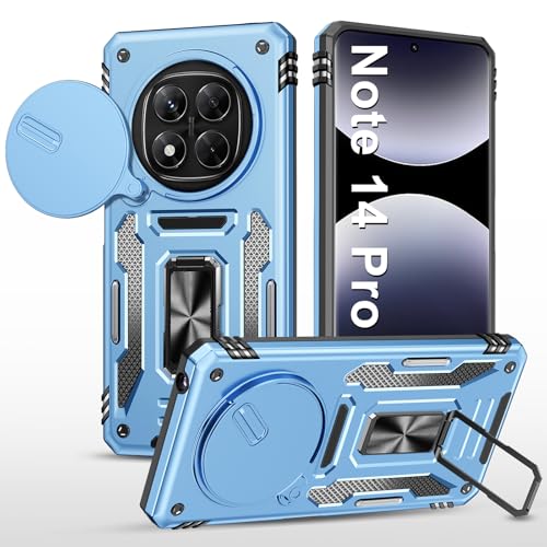 Handyhülle für Xiaomi Redmi Note 14 Pro Hülle mit Slide Camera mit Kameraschutz Redmi Note 14P Schutzhülle 360° Drehbarer Metall Ring Ständer Stoßfest für Samsung Redmi Note 14 Pro 5G (Marineblau) Handyhülle für Xiaomi Redmi Note 14 Pro Hülle mit Slide Camera mit Kameraschutz Redmi Note 14P Schutzhülle 360° Drehbarer Metall Ring Ständer Stoßfest für Samsung Redmi Note 14 Pro 5G (Marineblau) von Vanki
