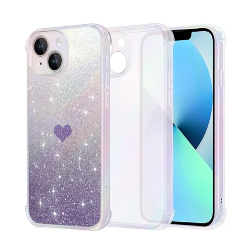 Handyhülle für iPhone 13 Glitzer Silikon für iPhone 13 5G Case Transparent Sparkle Slim Soft Silikon Dünn Weich TPU Hülle Kompatibilität iPhone 13 GlitzerhülleKeine Vergilbung, Kratzfeste (Lila) Handyhülle für iPhone 13 Glitzer Silikon für iPhone 13 5G Case Transparent Sparkle Slim Soft Silikon Dünn Weich TPU Hülle Kompatibilität iPhone 13 GlitzerhülleKeine Vergilbung, Kratzfeste (Lila) von Vanki