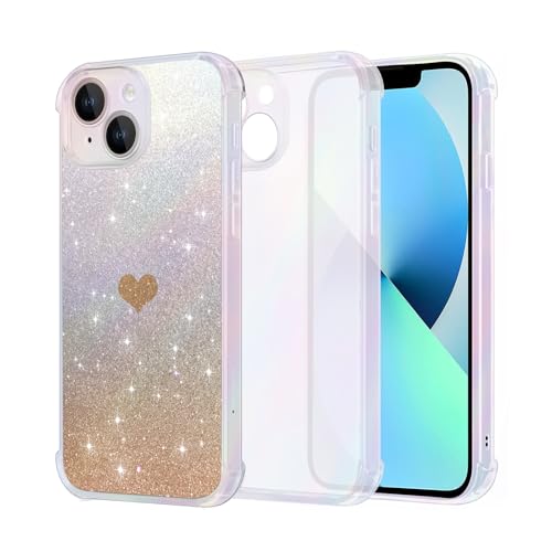 Handyhülle für iPhone 13 Glitzer Silikon für iPhone 13 5G Case Transparent Sparkle Slim Soft Silikon Dünn Weich TPU Hülle Kompatibilität iPhone 13 GlitzerhülleKeine Vergilbung, Kratzfeste (Gold) Handyhülle für iPhone 13 Glitzer Silikon für iPhone 13 5G Case Transparent Sparkle Slim Soft Silikon Dünn Weich TPU Hülle Kompatibilität iPhone 13 GlitzerhülleKeine Vergilbung, Kratzfeste (Gold) von Vanki