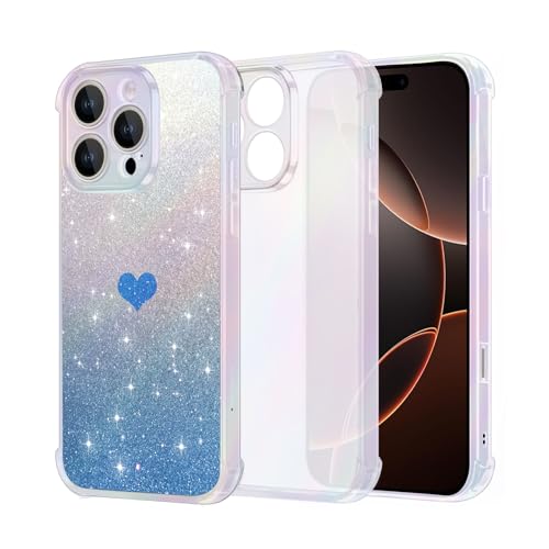 Handyhülle für iPhone16 ProMax Glitzer Silikon für iPhone16pm 5G Case Transparent Sparkle Slim Soft Silikon Dünn Weich TPU Hülle Kompatibilität iPhone 16Pro Max Keine Vergilbung, Kratzfeste (Blau) Handyhülle für iPhone16 ProMax Glitzer Silikon für iPhone16pm 5G Case Transparent Sparkle Slim Soft Silikon Dünn Weich TPU Hülle Kompatibilität iPhone 16Pro Max Keine Vergilbung, Kratzfeste (Blau) von Vanki