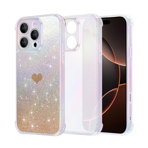 Handyhülle für iPhone16 ProMax Glitzer Silikon für iPhone16pm 5G Case Transparent Sparkle Slim Soft Silikon Dünn Weich TPU Hülle Kompatibilität iPhone 16Pro Max Keine Vergilbung, Kratzfeste (Gold) Handyhülle für iPhone16 ProMax Glitzer Silikon für iPhone16pm 5G Case Transparent Sparkle Slim Soft Silikon Dünn Weich TPU Hülle Kompatibilität iPhone 16Pro Max Keine Vergilbung, Kratzfeste (Gold) von Vanki