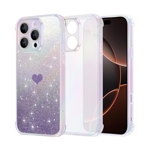Handyhülle für iPhone16 ProMax Glitzer Silikon für iPhone16pm 5G Case Transparent Sparkle Slim Soft Silikon Dünn Weich TPU Hülle Kompatibilität iPhone 16Pro Max Keine Vergilbung, Kratzfeste (Lila) Handyhülle für iPhone16 ProMax Glitzer Silikon für iPhone16pm 5G Case Transparent Sparkle Slim Soft Silikon Dünn Weich TPU Hülle Kompatibilität iPhone 16Pro Max Keine Vergilbung, Kratzfeste (Lila) von Vanki