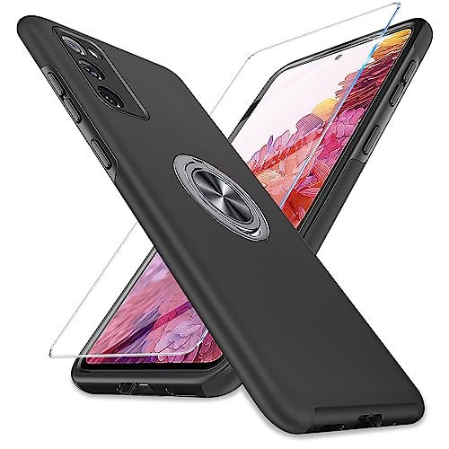 Vanki S20 FE Hülle mit Schutzfolie Outdoor Handyhülle 2023 Upgraded Schutzhülle für Samsung Galaxy S20 FE 5G Hülle Robust Case [Magnetisch Ring] Bumper Cover (Schwarz) von Vanki