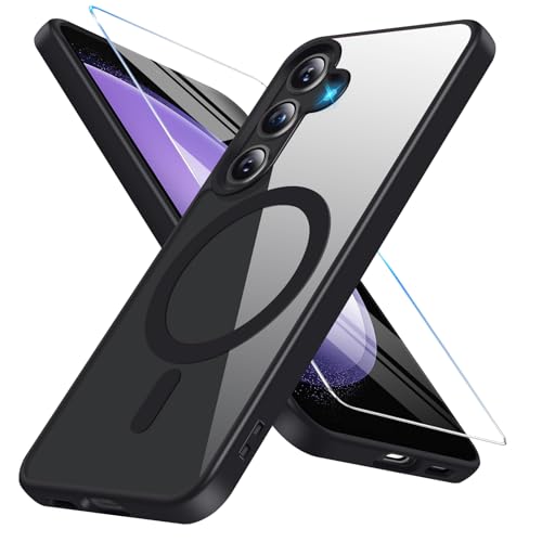 Vanki für Samsung Galaxy S23 FE Hülle Magnetisch mit S23 FE Schutzfolie [Mit Magsafe] Handyhülle Samsung S23 FE Hülle Dünn Transparent Stoßfest Schutzhülle Case für Samsung S23 FE 5G Hülle (Schwarz) von Vanki